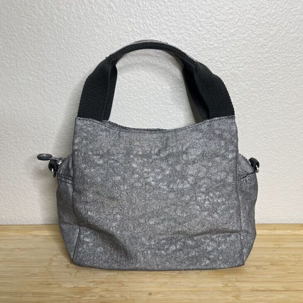 Kipling Shoulder Bag Nylon Silver Grey Felix Mini Double Handle Tote Purse - Picture 14 of 14